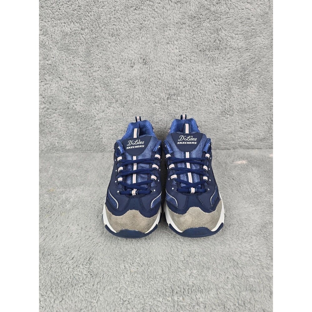 Skechers D'Lites NVGW 11947 Women's Size 10 Navy Blue Pink Chunky Sneaker Shoes - Picture 2 of 8